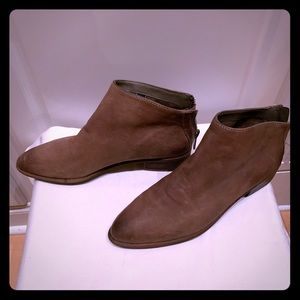 Brown leather ankle boot